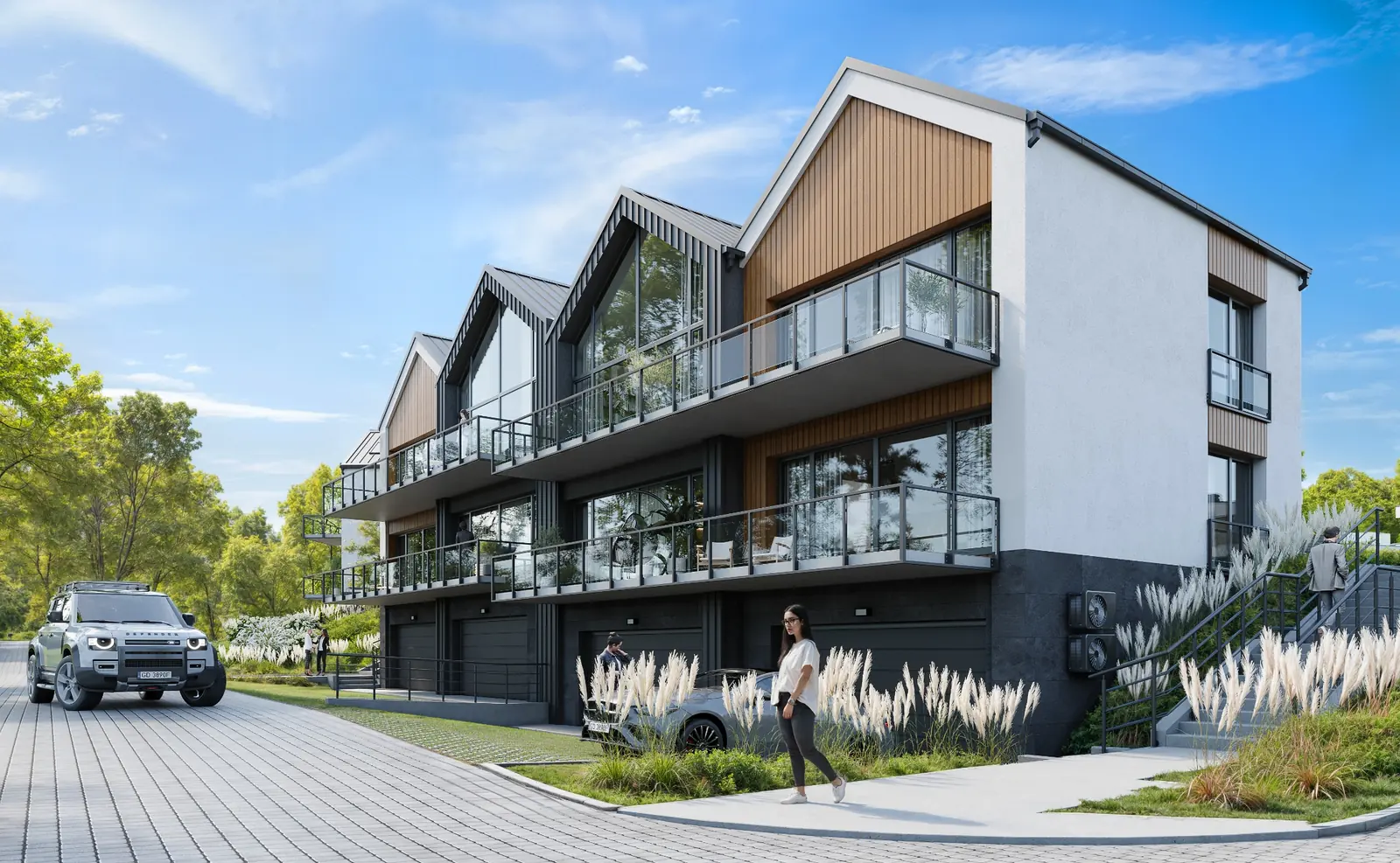 Apartamenty Brizo Park od strony wjazdu do garaży, wizualizacja