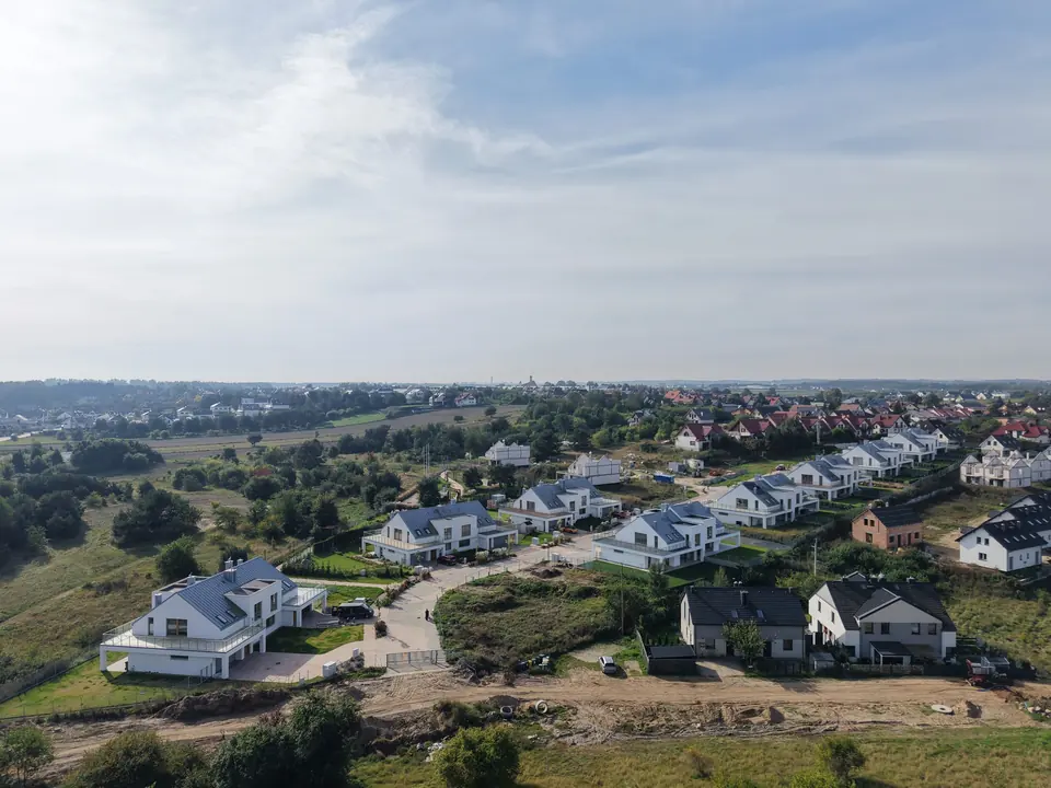 Domy jednorodzinne w Mechelinkach, widok z drona